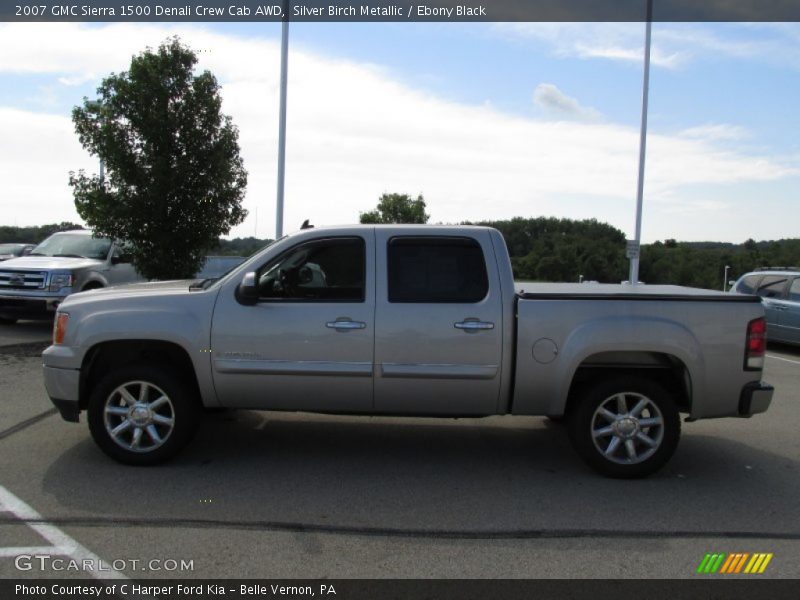 Silver Birch Metallic / Ebony Black 2007 GMC Sierra 1500 Denali Crew Cab AWD