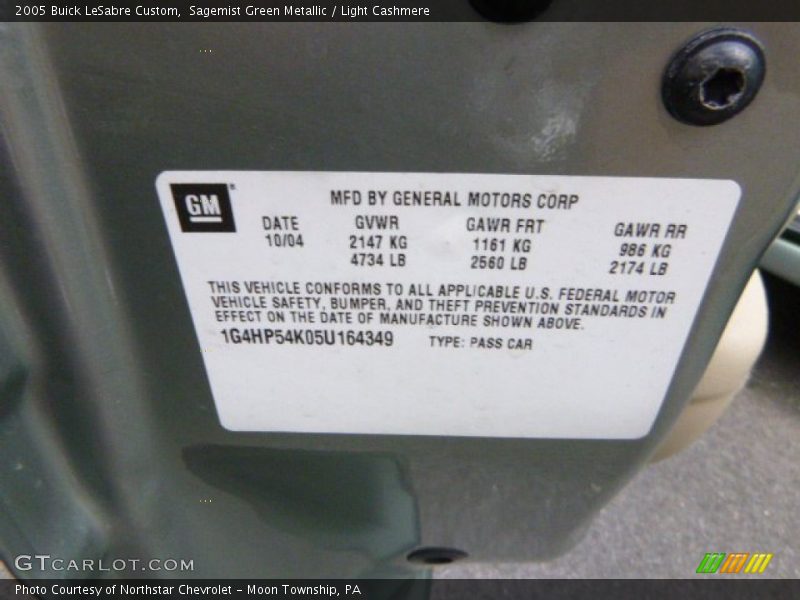 Sagemist Green Metallic / Light Cashmere 2005 Buick LeSabre Custom