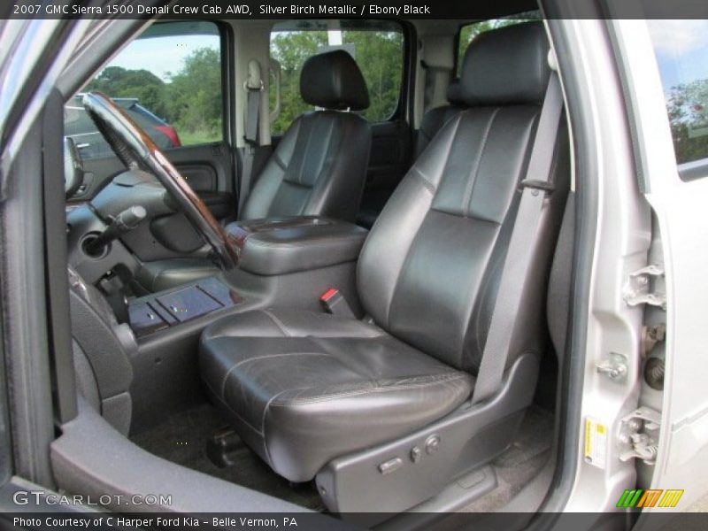 Silver Birch Metallic / Ebony Black 2007 GMC Sierra 1500 Denali Crew Cab AWD