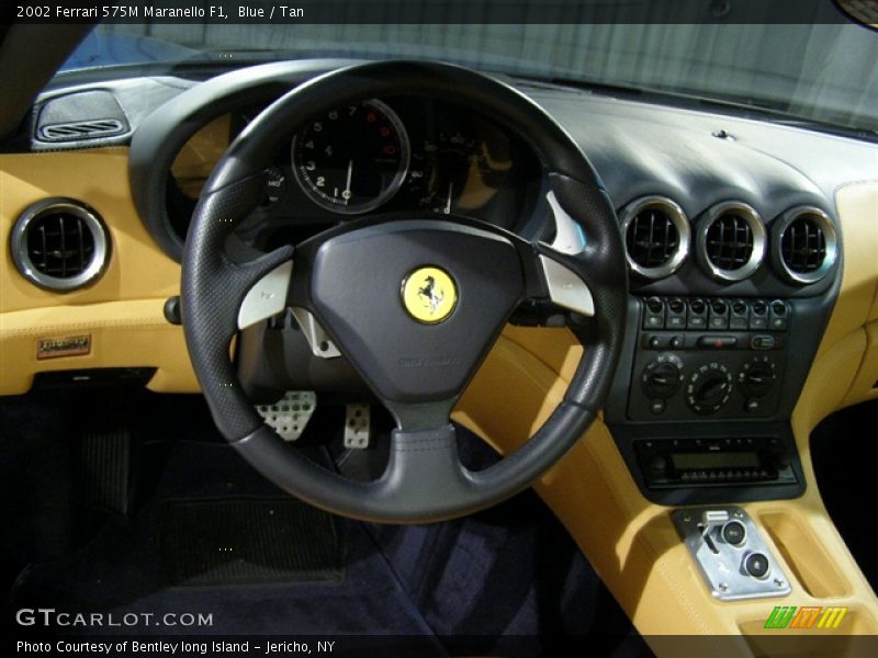 2002 Ferrari 575 Maranello F1, Blue / Tan, Steering Wheel - 2002 Ferrari 575M Maranello F1