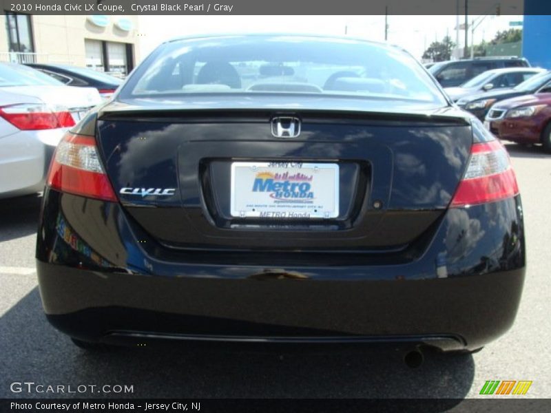 Crystal Black Pearl / Gray 2010 Honda Civic LX Coupe