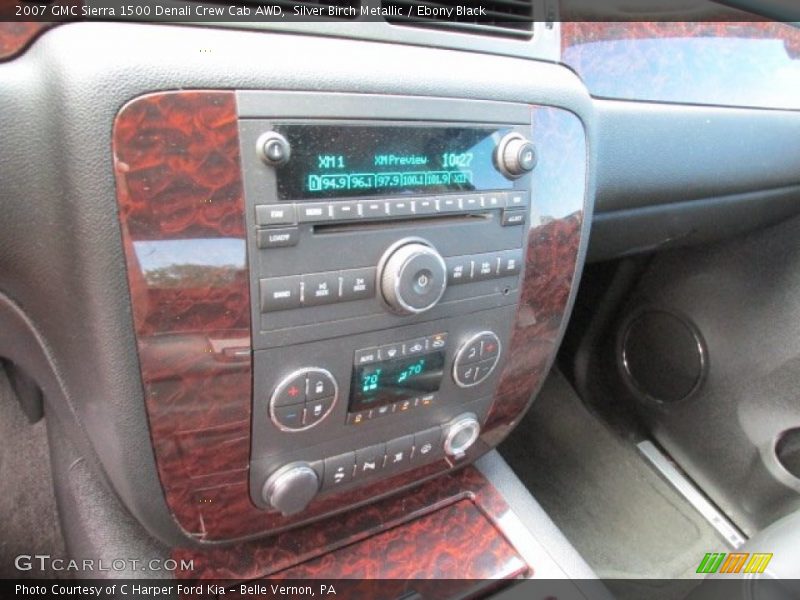 Silver Birch Metallic / Ebony Black 2007 GMC Sierra 1500 Denali Crew Cab AWD
