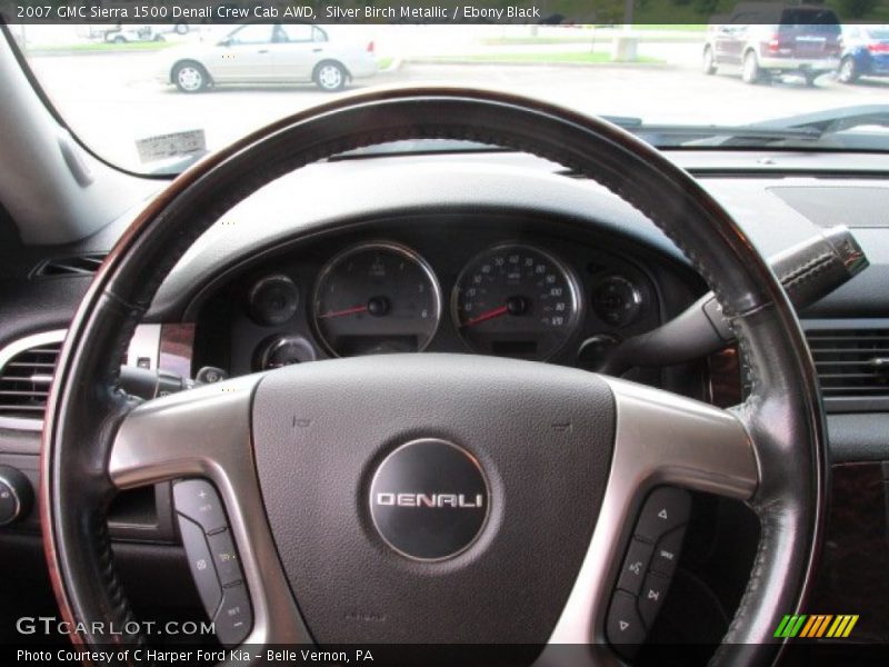 Silver Birch Metallic / Ebony Black 2007 GMC Sierra 1500 Denali Crew Cab AWD