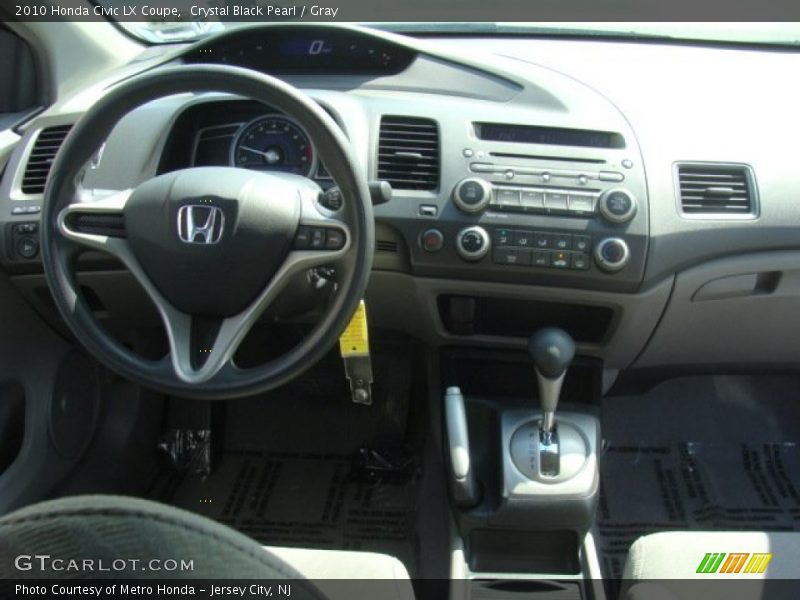 Crystal Black Pearl / Gray 2010 Honda Civic LX Coupe