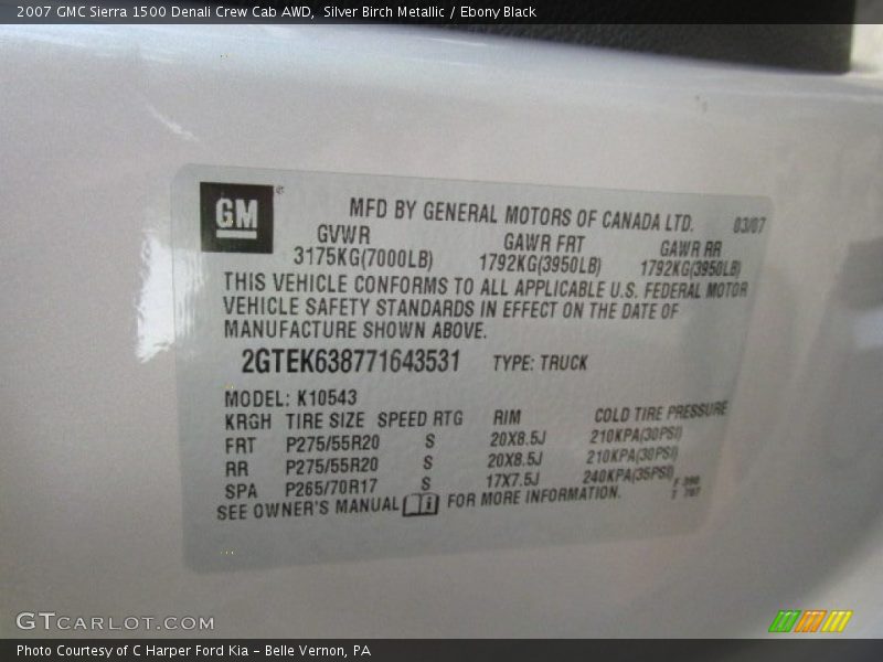 Silver Birch Metallic / Ebony Black 2007 GMC Sierra 1500 Denali Crew Cab AWD