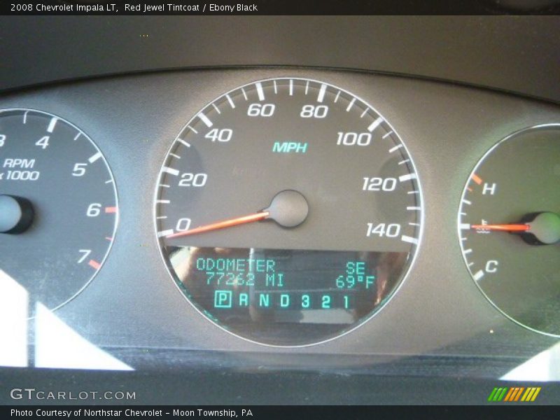 Red Jewel Tintcoat / Ebony Black 2008 Chevrolet Impala LT