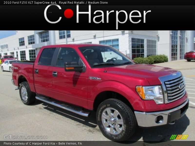 Royal Red Metallic / Medium Stone 2010 Ford F150 XLT SuperCrew 4x4