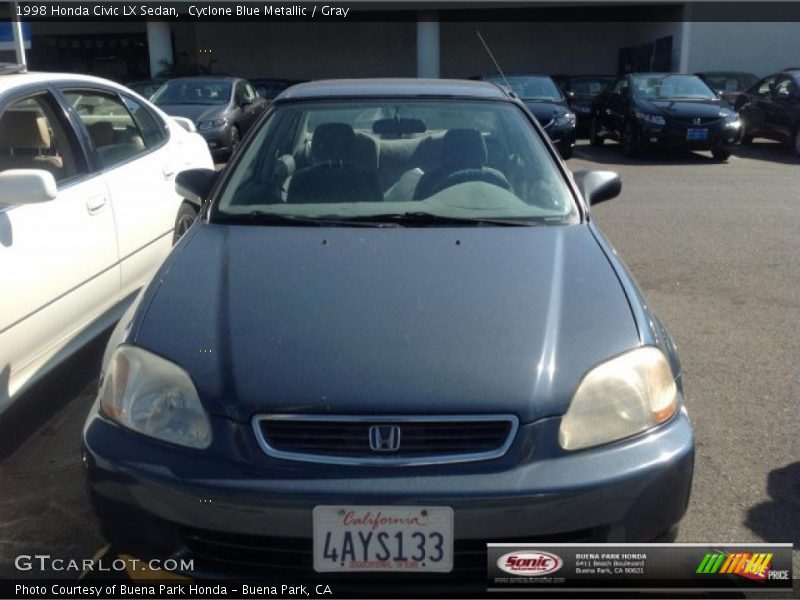 Cyclone Blue Metallic / Gray 1998 Honda Civic LX Sedan