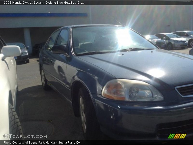 Cyclone Blue Metallic / Gray 1998 Honda Civic LX Sedan