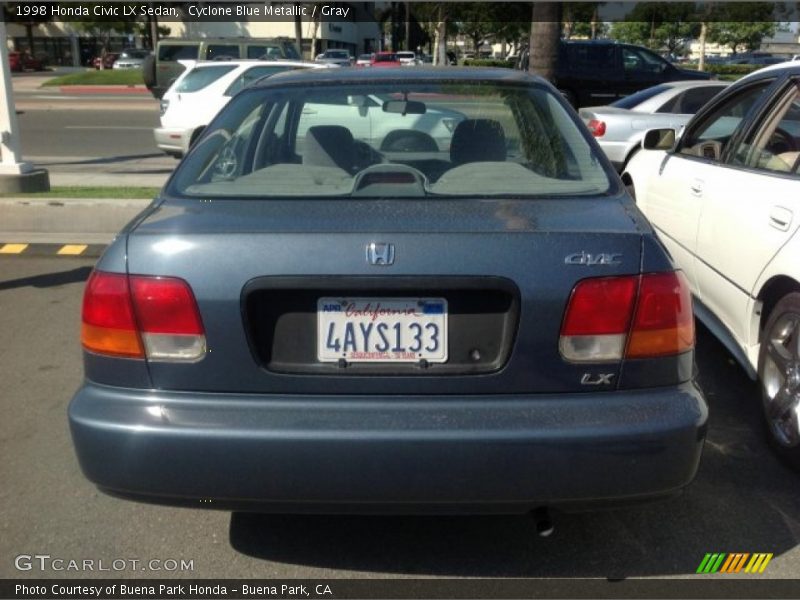 Cyclone Blue Metallic / Gray 1998 Honda Civic LX Sedan