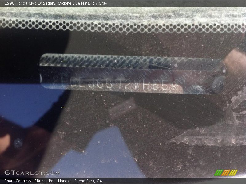 Cyclone Blue Metallic / Gray 1998 Honda Civic LX Sedan