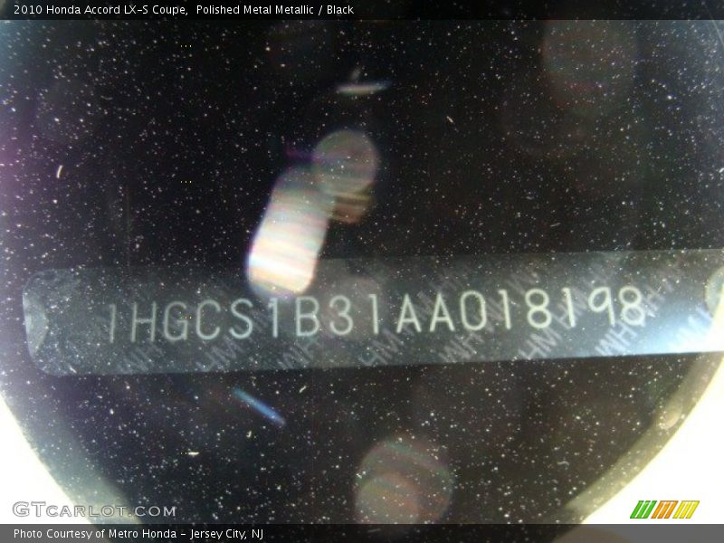 Polished Metal Metallic / Black 2010 Honda Accord LX-S Coupe
