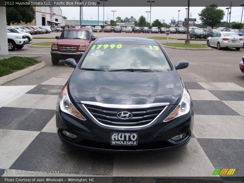 Pacific Blue Pearl / Gray 2013 Hyundai Sonata GLS