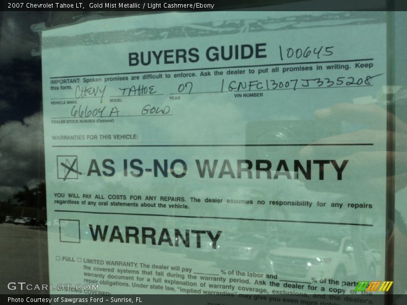 Gold Mist Metallic / Light Cashmere/Ebony 2007 Chevrolet Tahoe LT