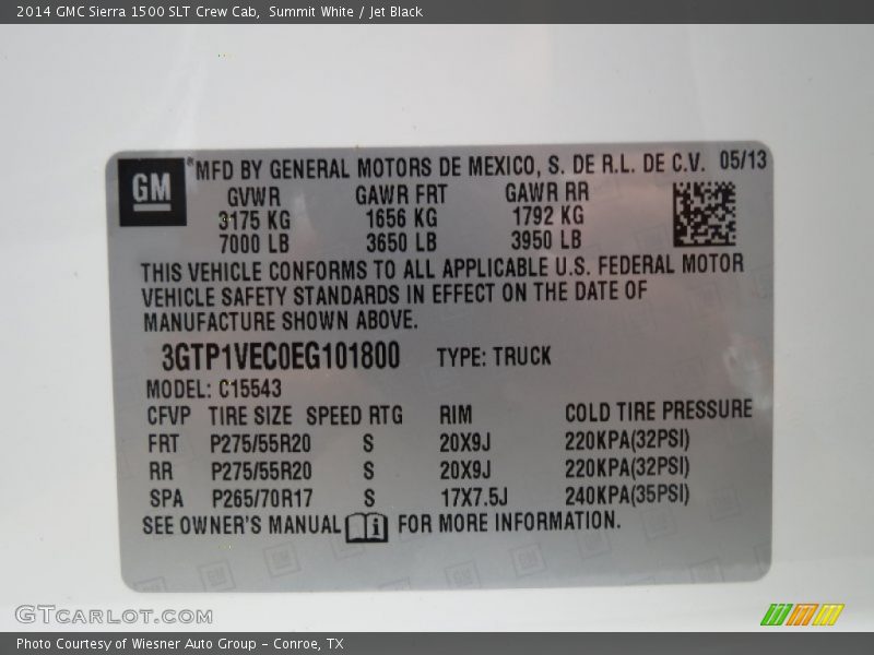 Summit White / Jet Black 2014 GMC Sierra 1500 SLT Crew Cab