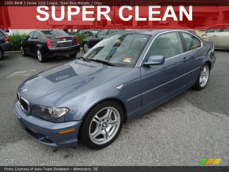 Steel Blue Metallic / Grey 2005 BMW 3 Series 330i Coupe