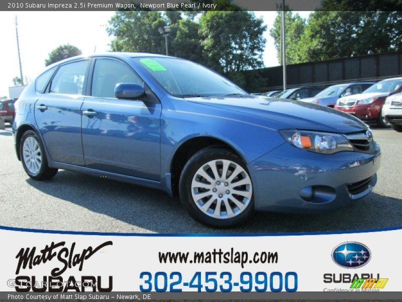 Newport Blue Pearl / Ivory 2010 Subaru Impreza 2.5i Premium Wagon
