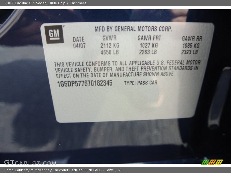 Blue Chip / Cashmere 2007 Cadillac CTS Sedan