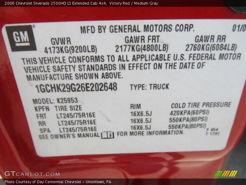 Victory Red / Medium Gray 2006 Chevrolet Silverado 2500HD LS Extended Cab 4x4