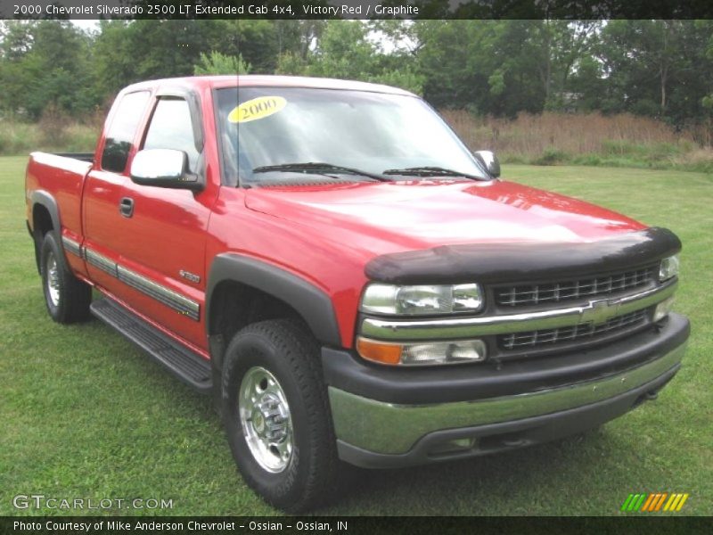Victory Red / Graphite 2000 Chevrolet Silverado 2500 LT Extended Cab 4x4