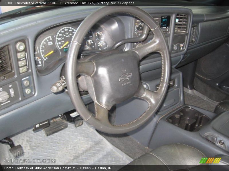 Victory Red / Graphite 2000 Chevrolet Silverado 2500 LT Extended Cab 4x4