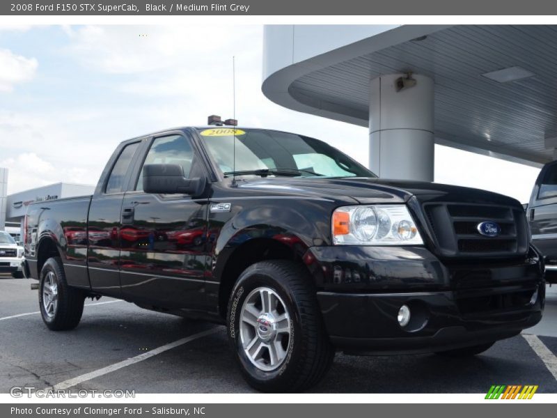 Black / Medium Flint Grey 2008 Ford F150 STX SuperCab