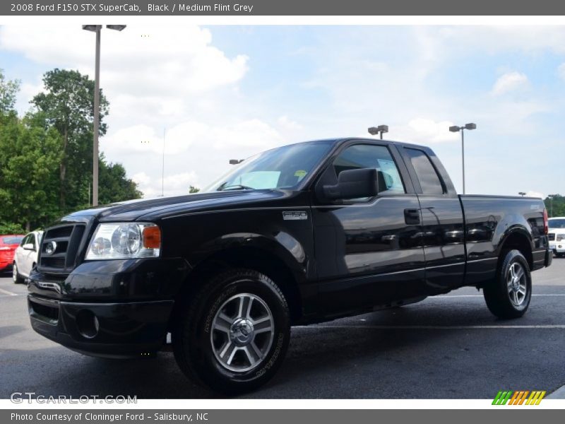 Black / Medium Flint Grey 2008 Ford F150 STX SuperCab