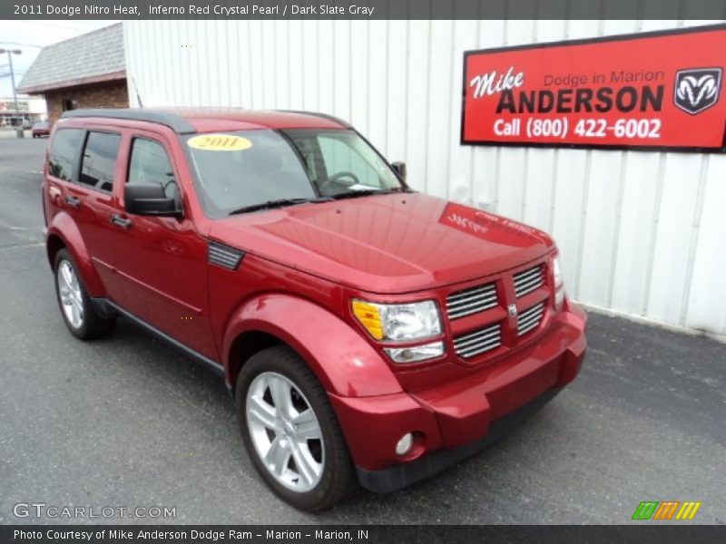 Inferno Red Crystal Pearl / Dark Slate Gray 2011 Dodge Nitro Heat