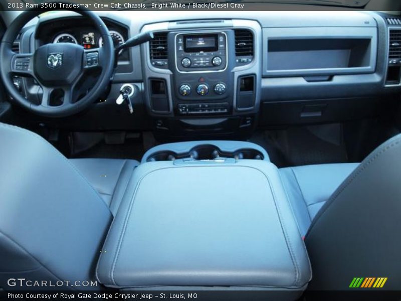 Bright White / Black/Diesel Gray 2013 Ram 3500 Tradesman Crew Cab Chassis