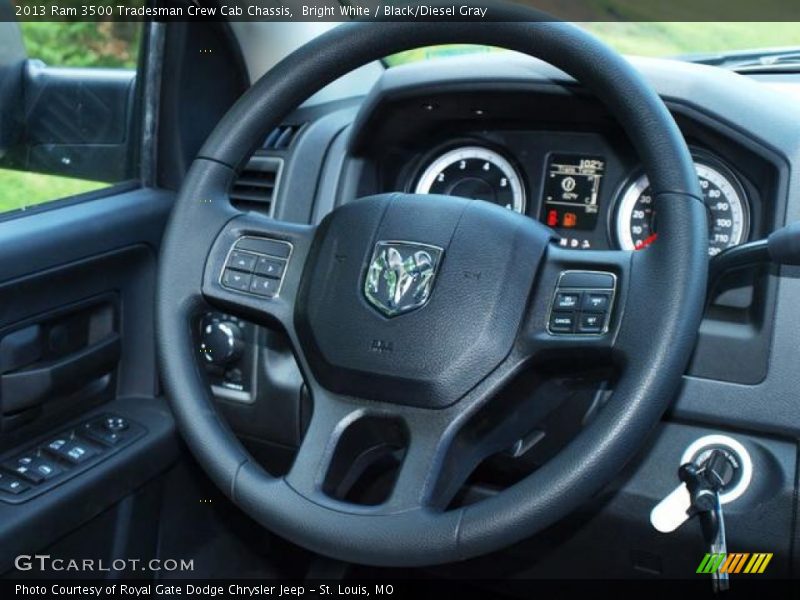 Bright White / Black/Diesel Gray 2013 Ram 3500 Tradesman Crew Cab Chassis