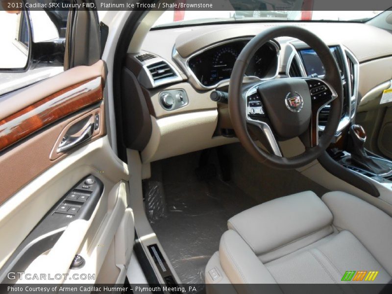 Platinum Ice Tricoat / Shale/Brownstone 2013 Cadillac SRX Luxury FWD