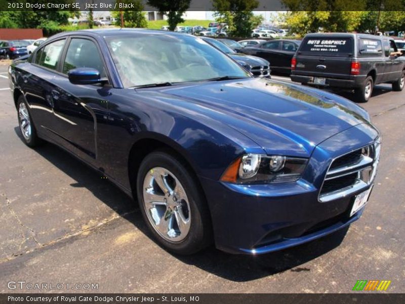 Jazz Blue / Black 2013 Dodge Charger SE