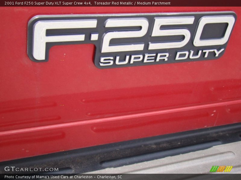 Toreador Red Metallic / Medium Parchment 2001 Ford F250 Super Duty XLT Super Crew 4x4