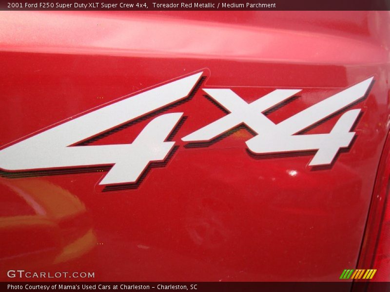 Toreador Red Metallic / Medium Parchment 2001 Ford F250 Super Duty XLT Super Crew 4x4