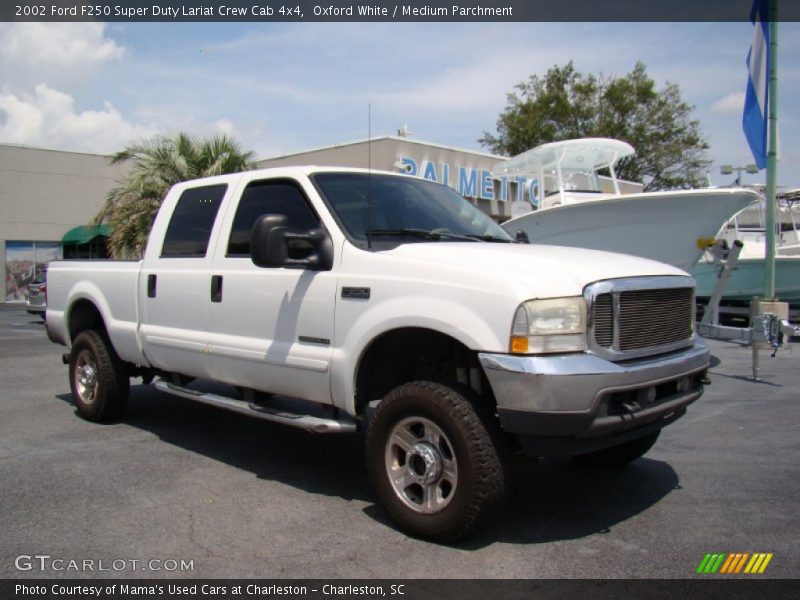 Oxford White / Medium Parchment 2002 Ford F250 Super Duty Lariat Crew Cab 4x4