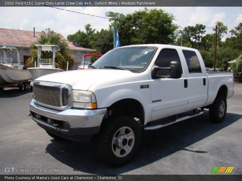 Oxford White / Medium Parchment 2002 Ford F250 Super Duty Lariat Crew Cab 4x4