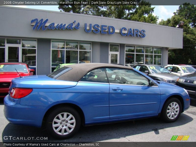 Marathon Blue Pearl / Dark Slate Gray/Light Slate Gray 2008 Chrysler Sebring LX Convertible