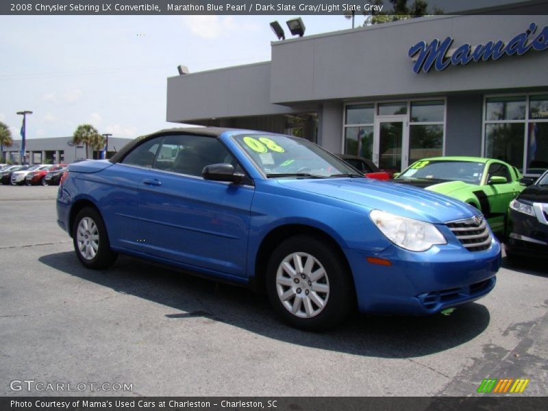 Marathon Blue Pearl / Dark Slate Gray/Light Slate Gray 2008 Chrysler Sebring LX Convertible