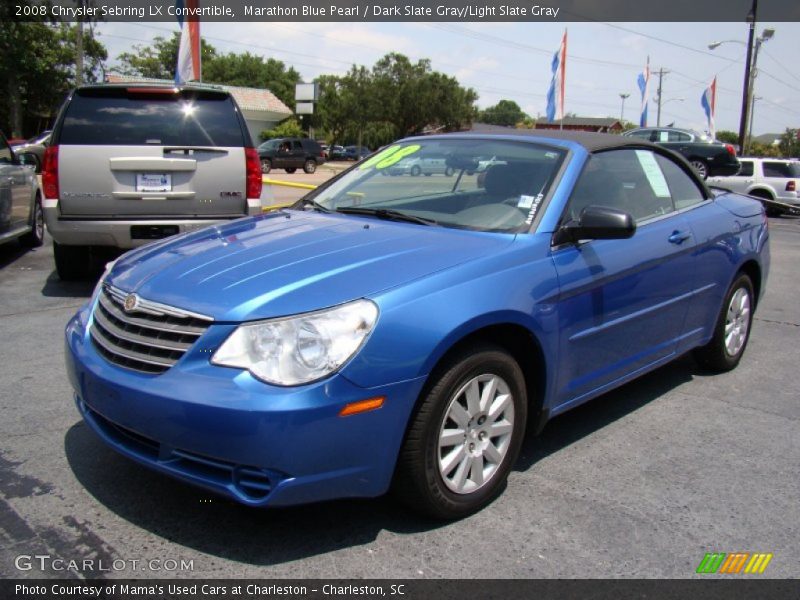 Marathon Blue Pearl / Dark Slate Gray/Light Slate Gray 2008 Chrysler Sebring LX Convertible