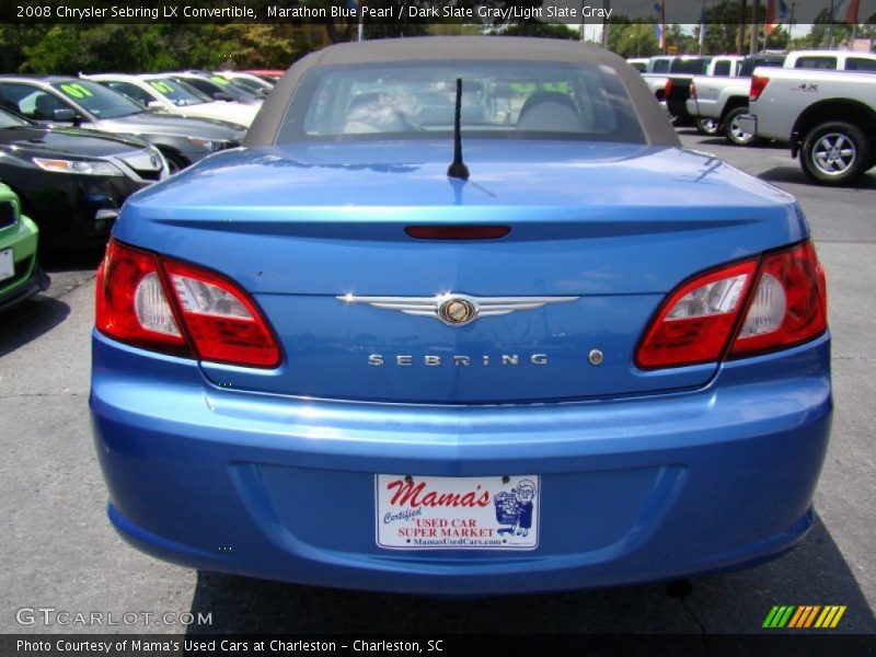 Marathon Blue Pearl / Dark Slate Gray/Light Slate Gray 2008 Chrysler Sebring LX Convertible