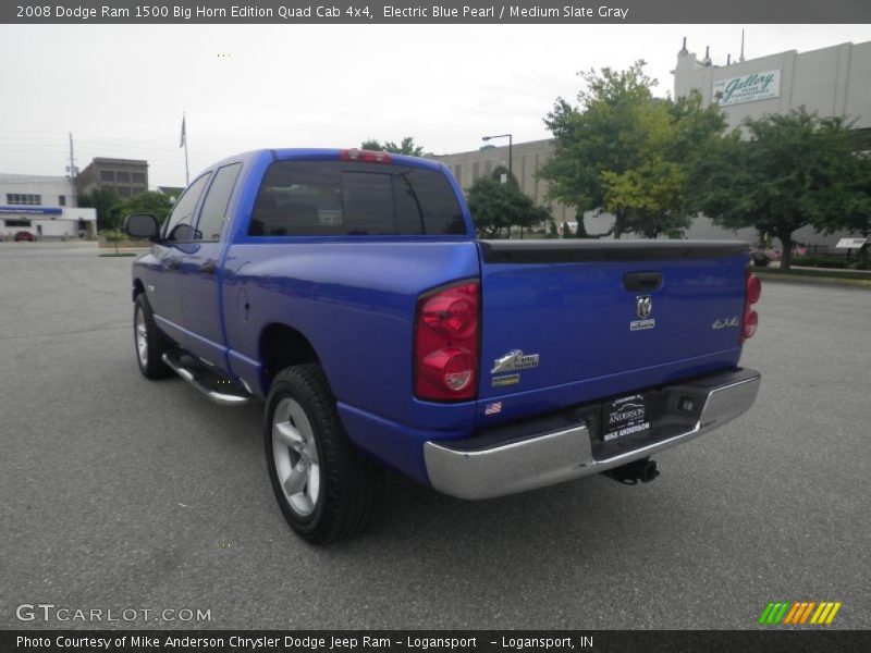 Electric Blue Pearl / Medium Slate Gray 2008 Dodge Ram 1500 Big Horn Edition Quad Cab 4x4