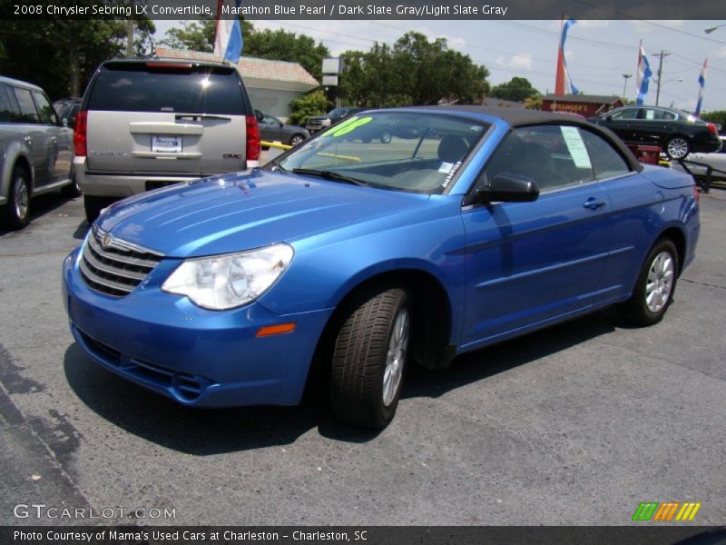 Marathon Blue Pearl / Dark Slate Gray/Light Slate Gray 2008 Chrysler Sebring LX Convertible