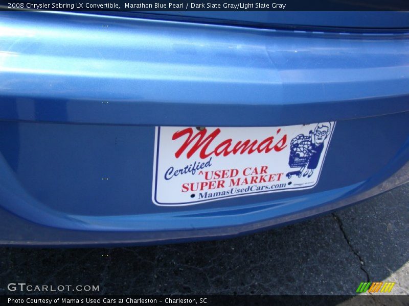 Marathon Blue Pearl / Dark Slate Gray/Light Slate Gray 2008 Chrysler Sebring LX Convertible