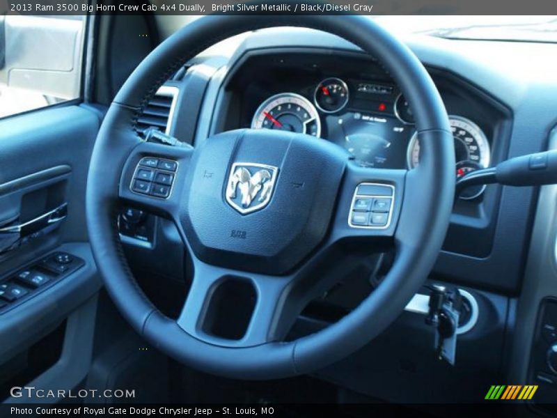Bright Silver Metallic / Black/Diesel Gray 2013 Ram 3500 Big Horn Crew Cab 4x4 Dually