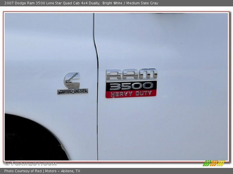 Bright White / Medium Slate Gray 2007 Dodge Ram 3500 Lone Star Quad Cab 4x4 Dually