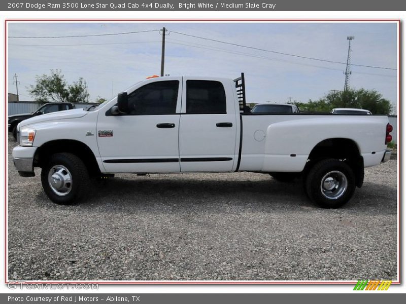 Bright White / Medium Slate Gray 2007 Dodge Ram 3500 Lone Star Quad Cab 4x4 Dually