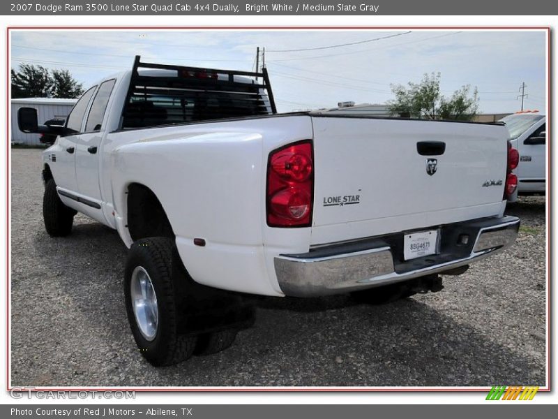 Bright White / Medium Slate Gray 2007 Dodge Ram 3500 Lone Star Quad Cab 4x4 Dually