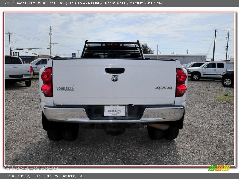 Bright White / Medium Slate Gray 2007 Dodge Ram 3500 Lone Star Quad Cab 4x4 Dually