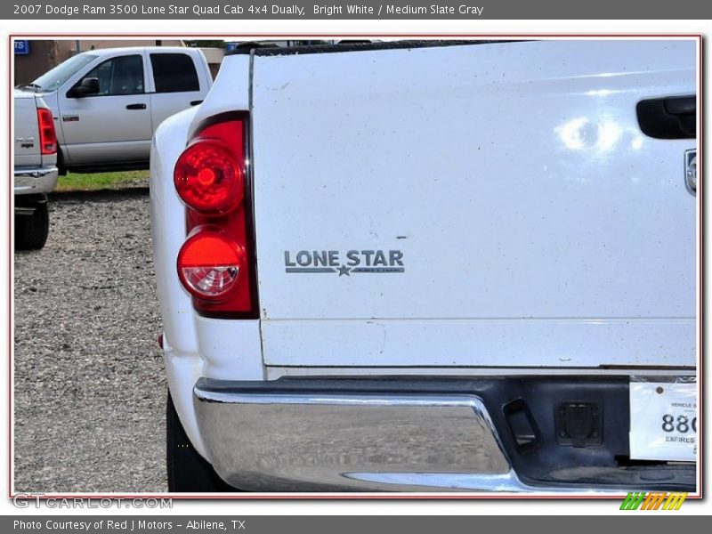 Bright White / Medium Slate Gray 2007 Dodge Ram 3500 Lone Star Quad Cab 4x4 Dually