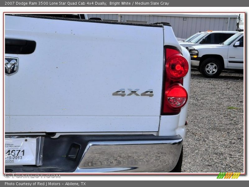 Bright White / Medium Slate Gray 2007 Dodge Ram 3500 Lone Star Quad Cab 4x4 Dually